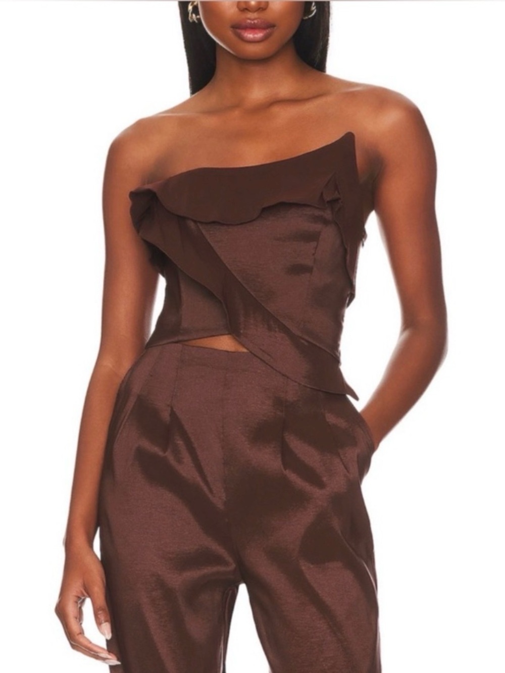 LPA - Penelopa Corset Top In Brown .